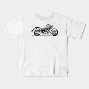 VT750C Shadow Motorcycle Sketch Art Kids T-Shirt